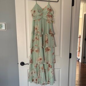 Floral Tiered Maxi Dress sz xs nwt